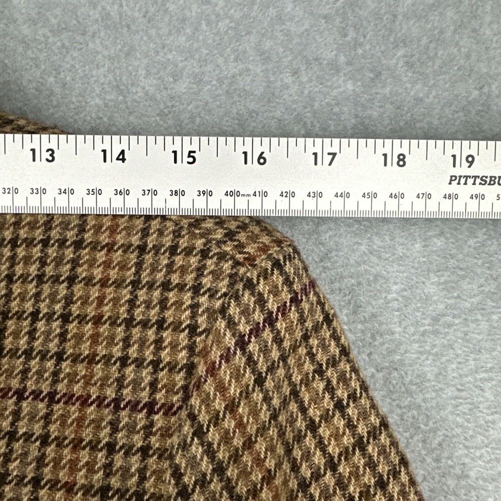Vintage Lauren Ralph Lauren Blazer Womens 6 Brown Full Zip Houndstooth 100% Wool - Picture 4 of 11